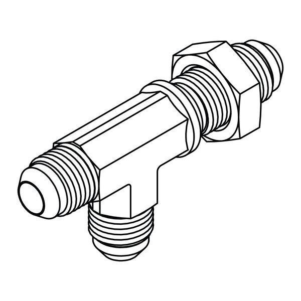 Hydraulic Fitting-Steel10MJ BLKD UNION RUN TEE W/LN, Tompkins, Mfr#: 2704-LN-10-10-10